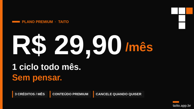 Conheça o Plano Premium do Taito App